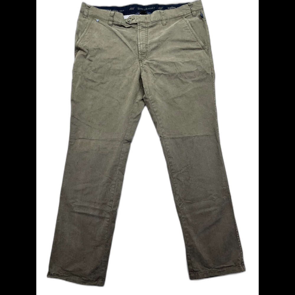 Bruhl Pants Mens Size 36 Regular Grey Cotton Stretch‎ Plus Jean Chino Zip Fly